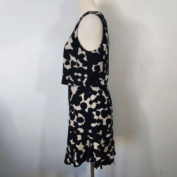 Banana Republic Sz 10 Layered Top Fit & Flare Dress Keyhole Back Sleeveless NWT - Picture 5 of 16